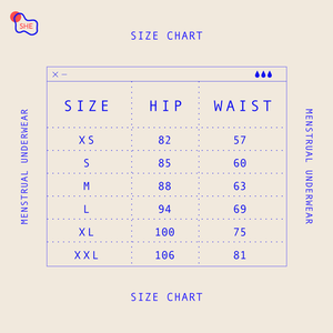 Washable period underwear sizes guide